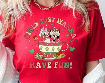 Girls Just Wanna Have Fun Shirt, Minnie Daisy Best Friends Shirt, Disney Christmas Shirt, Girls Christmas Party, Christmas Besties Shirt