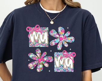 Flower Mama T-Shirt, Comfort Colors Tee, Colorful Spring Floral Shirt, Retro Mom Life T-shirt, Cute Mother’s Day Gift, Shirt  For Mama
