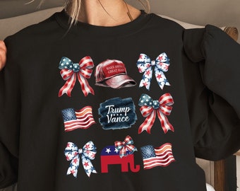 Trump Vance Patriotic Sweatshirt, Republican Elephant Sweatshirt, President Donald Trump Hoodie, MAGA Sweatshirt, USA Flag Patriotic Shirt