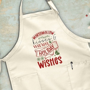 Christmas Apron, Funny Saying Apron, Cute Chef Apron, Kitchen Cooking Apron, Best Chef Ever Apron, Happy New Year, Xmas Apron, Marshmallow