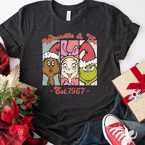 Whoville & Co. Christmas Shirt, Retro Grinch Cindy Lou, Max Design, Merry Grinchmas Shirt, Vintage Grinch Christmas Gift, Holiday Family Tee
