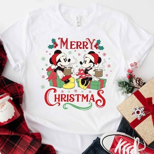 Mickey And Minnie Mouse Christmas Shirt, Disney Couple Shirt, Mickey Minnie Merry Christmas Tee, Christmas Love Tee, Mickey Minnie Love Tee
