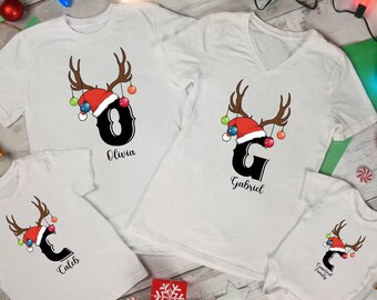 Custom Family  Christmas T-shirt, Xmas Party T-shirt, Personalized T-shirt, Name Shirt, Family Vacation Tee, Holiday Shirt, Group Shirts