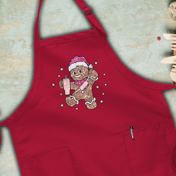 Christmas Apron, Gingerbread Cookie Apron, Family Xmas Apron, Kitchen Apron, Baking Crew, Christmas Baking Apron, Kitchen Accessories