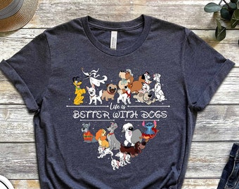 Life Is Better With Dogs T-shirt, Disney Shirt, Retro Cartoon Shirt, Heart Shirt, Dog Person Shirt, Gift For Dog Owner, Pluto Shirt