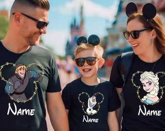 Personalized Disney Shirt, Family Disney Shirts, Disney Princess Shirt, Cartoon Characters, Disney Trip Shirt, Family Vacation, Birthday Tee