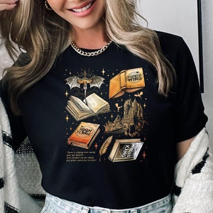 Fourth Wing Shirt, Iron Flame Bookish Tee, Romantic Fantasy Book Shirt, Dragon Book Shirt, Onyx Storm Reader Gift, Book Lover Aesthetic Tee image 1