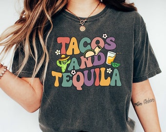 Tacos And Tequila T-shirt, Cinco De Mayo Shirt, Mexican Party Shirts, Funny Drinking Shirt, Snack Lover Shirt, Fiesta Shirt, Comfort Colors
