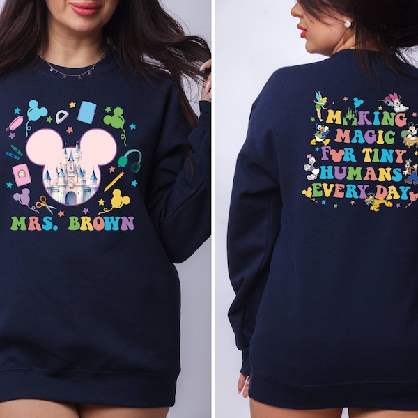 Custom Teacher Sweatshirt, Disney Teacher Shirt, Disneyworld Hoodie, Teacher Squad Shirt, Personalized Gift For Teacher, Mickey Mouse Shirt