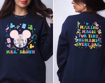 Custom Teacher Sweatshirt, Disney Teacher Shirt, Disneyworld Hoodie, Teacher Squad Shirt, Personalized Gift For Teacher, Mickey Mouse Shirt