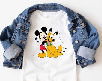 Mickey Mouse T-shirt, Pluto Shirt, Retro Characters Shirt, Disney Shirt, Gift For Dog Person, Mickey and Friends, Disney Dog Shirts