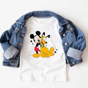 Mickey Mouse T-shirt, Pluto Shirt, Retro Characters Shirt, Disney Shirt, Gift For Dog Person, Mickey and Friends, Disney Dog Shirts