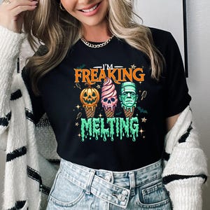 I’m Freaking Melting Halloween T-shirt, Spooky Summer Ice Cream Tee, Funny Y2K Halloween Shirt, Summerween Spooky Gift, Funny Spooky Shirt