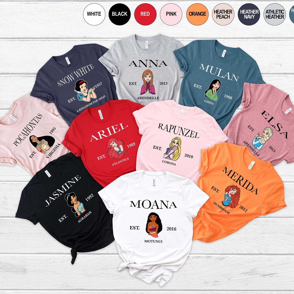 Disney Princesses T-Shirt, Retro Cartoon Shirt, Ariel Shirt, Belle Shirt, Birthday Squad Shirt, Girls Squad Shirt, Disneyworld Shirt Onlytee