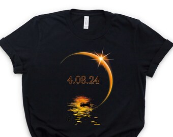 April 8 2024 T-shirt, Total Solar Eclipse Shirt, Astrology Event Shirt, Eclipse Party Tee, Family Event Shirt, Celestial Shirt