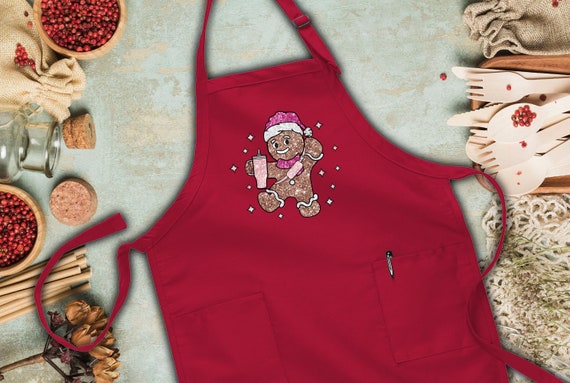Christmas Apron, Gingerbread Cookie Apron, Family Xmas Apron, Kitchen Apron, Baking Crew, Christmas Baking Apron, Kitchen Accessories