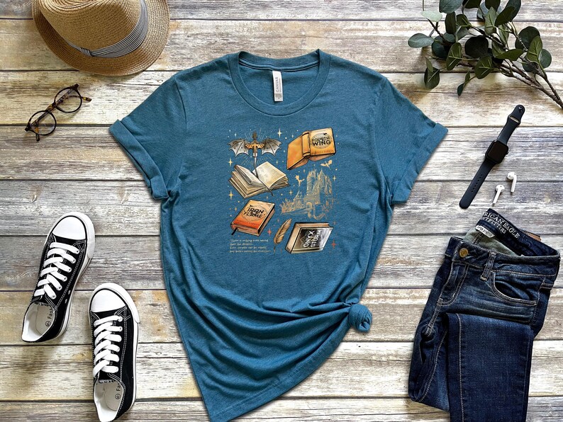 Fourth Wing Shirt, Iron Flame Bookish Tee, Romantic Fantasy Book Shirt, Dragon Book Shirt, Onyx Storm Reader Gift, Book Lover Aesthetic Tee image 4