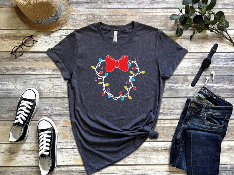 Minnie Mouse T-shirt, Christmas Shirt, Disney Shirt, Vacation Shirt, Holiday Shirt, Christmas Lights, Disneyworld Shirt, Family Xmas Tee image 4