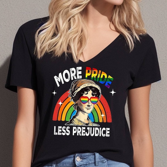 More Pride Less Prejudice Shirt, Cute Lgbt Shirt, Pride Month, Support LGBTQ, Rainbow Shirt, Jane Austen Shirt,  Proud Ally Shirt