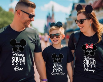 Disney Squad 2024 T-shirt, Personalized Disney Shirt, Family Vacation Shirt, Disneyland Trip Shirt, Squad Shirt, Mickey and Minnie Shirt