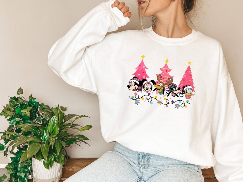 Disney Christmas Shirt, Cozy Winter Shirt, Mickey Mouse Shirt, Minnie Mouse Shirt, Xmas Party Shirt, Daisy Shirt, Retro Disney Shirts image 4