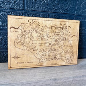 Carte gravée au laser de The Elder Scrolls V : Skyrim.