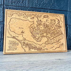 Carte gravée au laser de l'école de magie de Poudlard