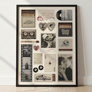 Poster Boîte d'allumettes DIY : oeuvre d'art personnalisée Boîte d'allumettes (modèle canva modifiable, numérique) - Cadeau d'anniversaire pour petit ami et petite amie | Plus de 750 éléments