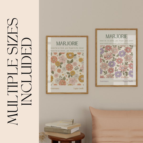 Marjorie Album, Set of Two Prints, Swiftie Gift Merch Decor, Taylor gallery wall, Gifts for Girlfriend, Taylor retro print, DIGITAL