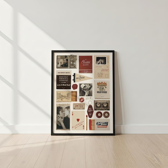 DIY Matchbook Poster: Custom Matchbox Art (Editable Canva Template, Digital) - Anniversary Gift For Boyfriend And Girlfriend | 750+ Elements