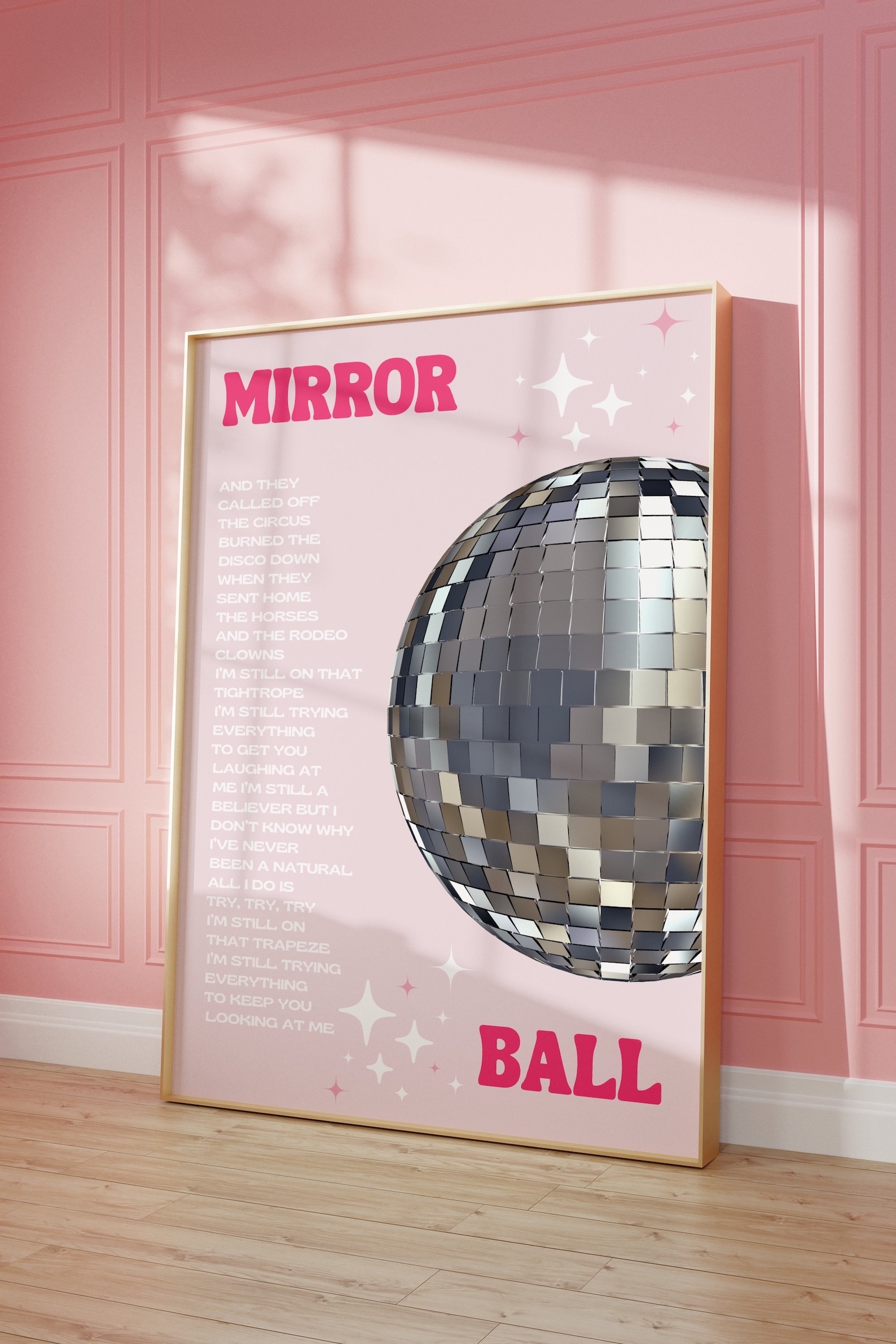 Taylor Swift Mirror Ball Poster Trendy Prints Pink Taylor Etsy