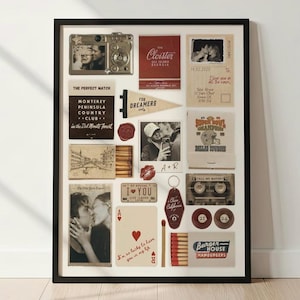 DIY Matchbook Poster: Custom Matchbox Art (Editable Canva Template, Digital) - Anniversary Gift For Boyfriend And Girlfriend | 750+ Elements