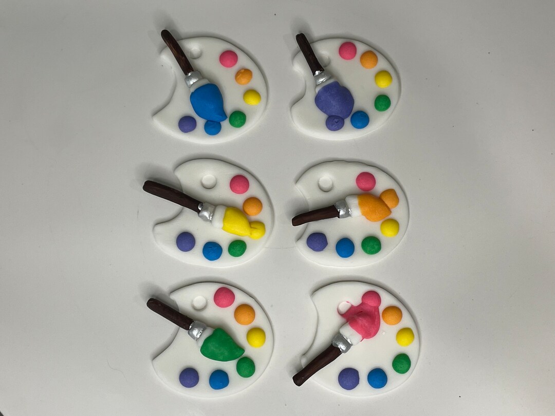 Paint Palette Cupcake Toppers Etsy