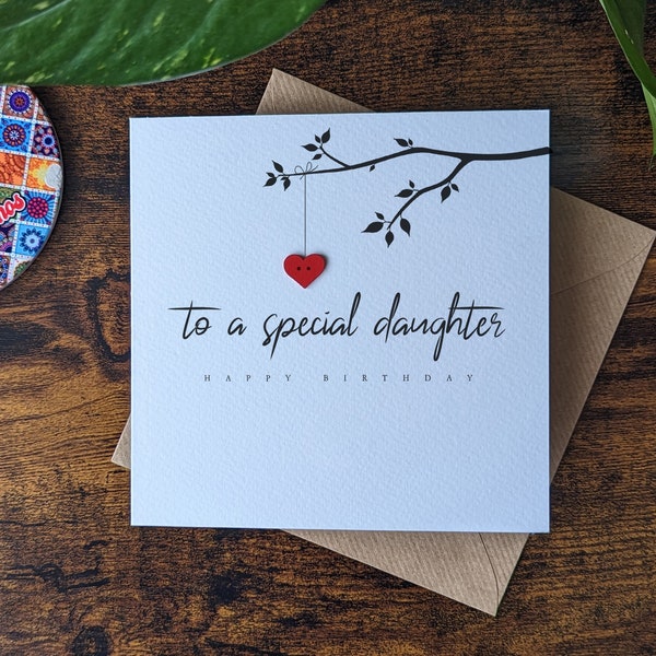 Tarjeta personalizada para hija, tarjeta de cumpleaños para una hija especial, tarjeta hecha a mano para su hija en sus 18, 20, 30 o 40 años, tarjeta para su mujer.