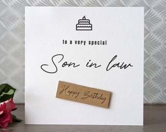 Son in law Birthday Card for Son-in-law Personalised Birthday Cards for Him