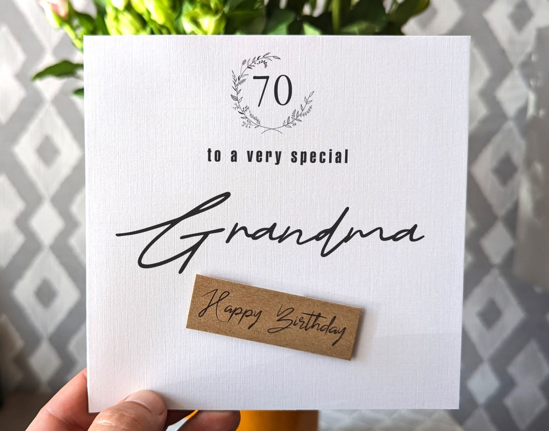 Grandma 70th Birthday Card for Grandma Personalised 70th Birthday Cards ...