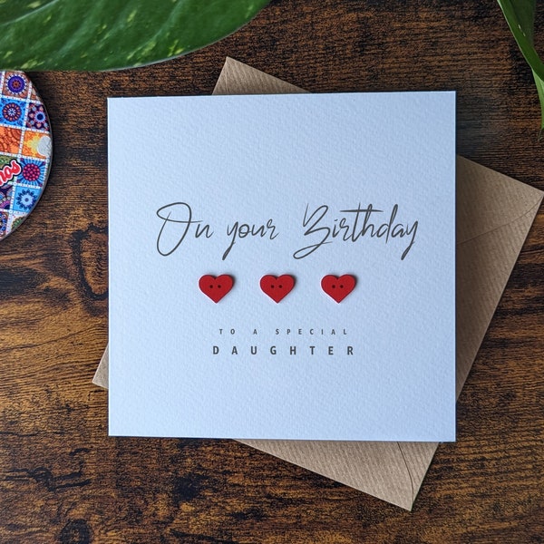 Tarjeta de cumpleaños personalizada para hija, hecha a mano