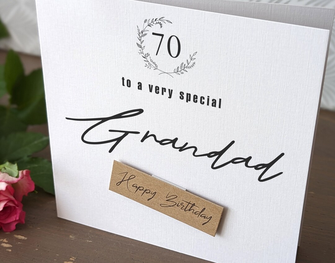 Grandad 70th Birthday Card for Grandad Personalised 70th Birthday Cards ...