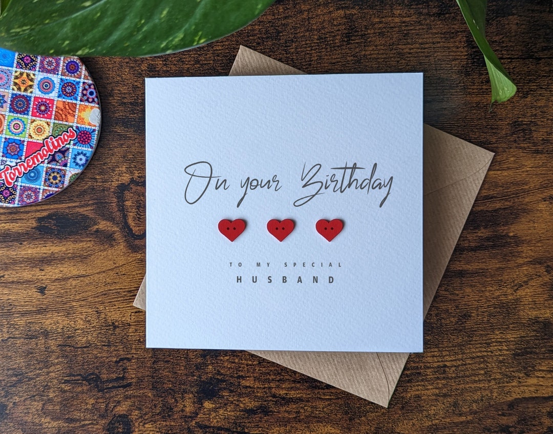 Personalised Husband Birthday Card, Special Husband, Handmade Card for