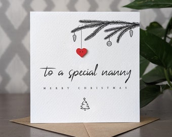 Christmas Card for NANNY, To A Special Nan Christmas Card, Personalised Card for Nanny, Handmade Card for Her