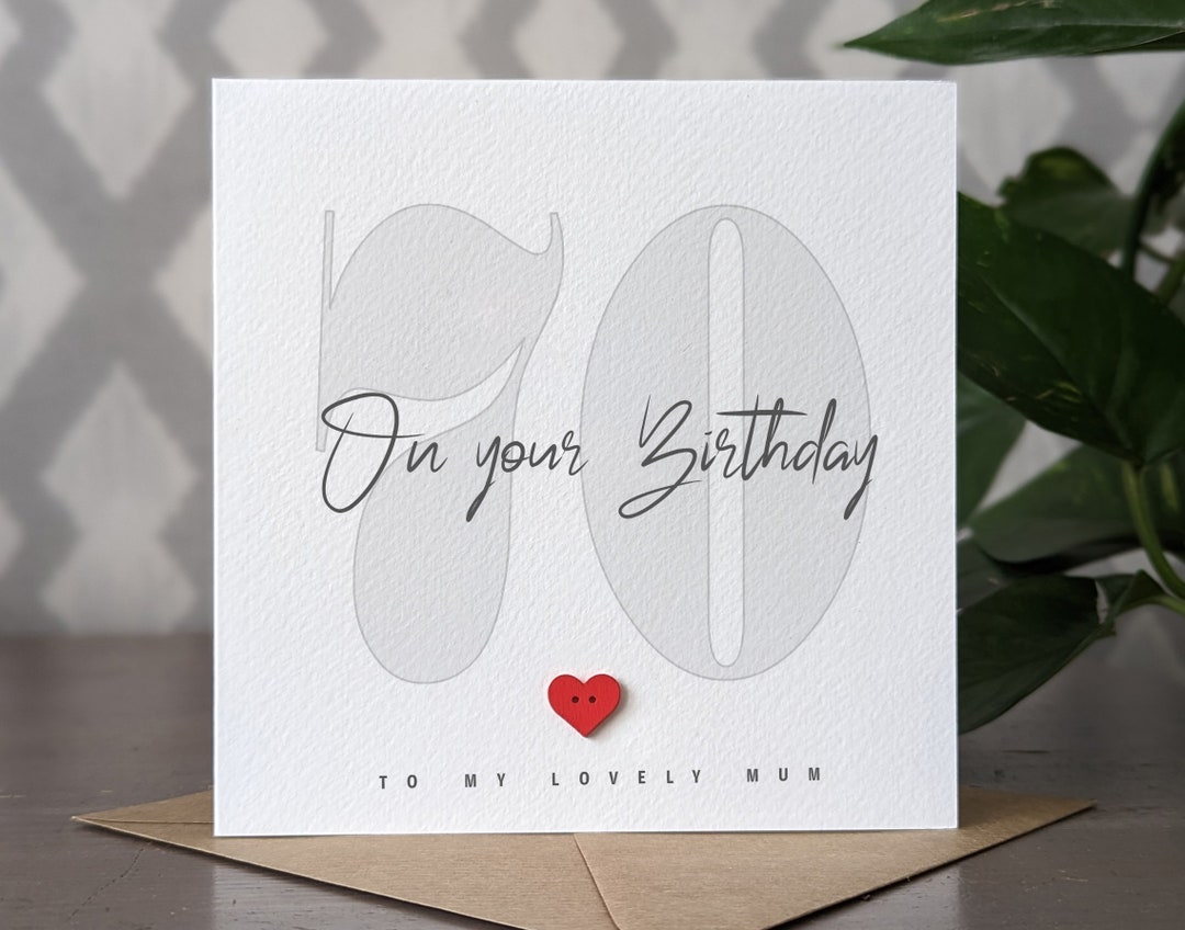 Mum Personalised 70th Birthday Card, to My Awesome Mum, Handmade Card ...