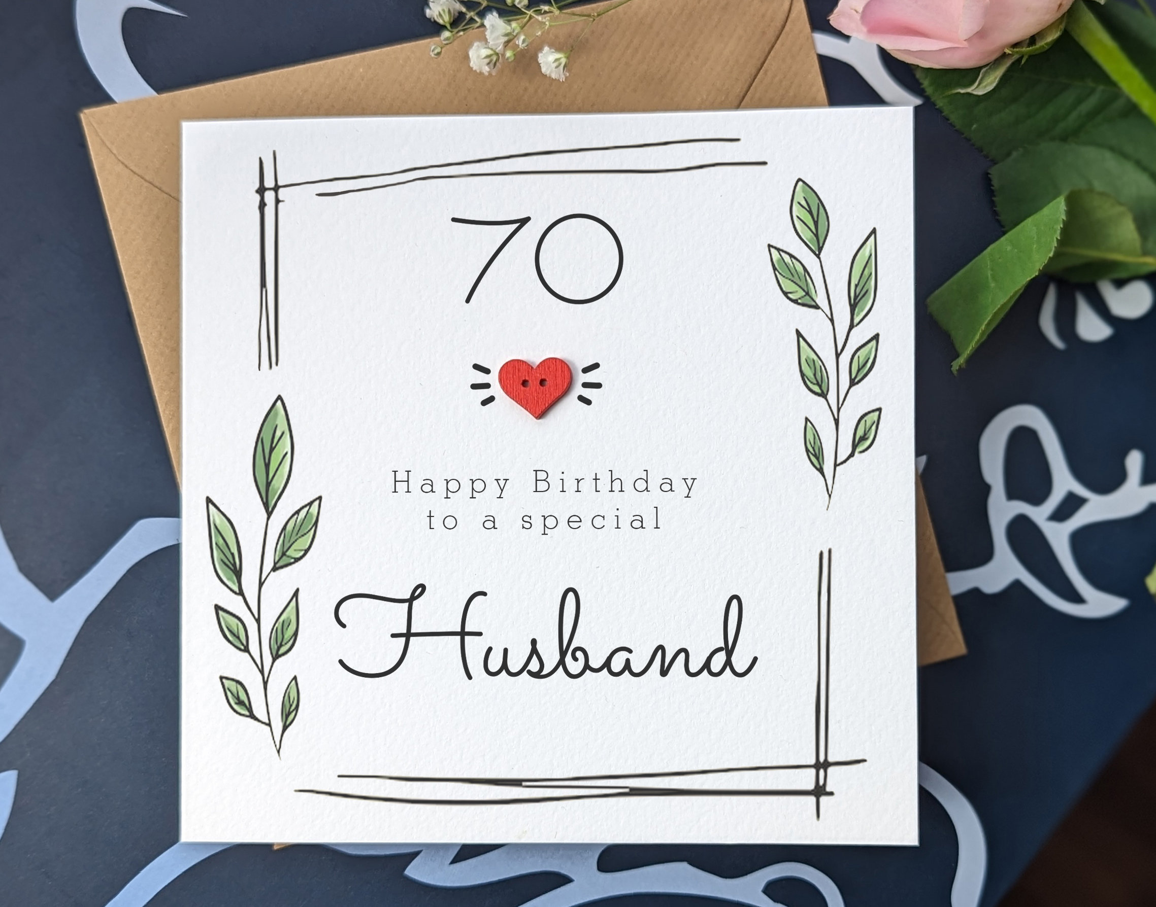 Personalised 70th Birthday Card for Husband, Handmade Card - Etsy UK