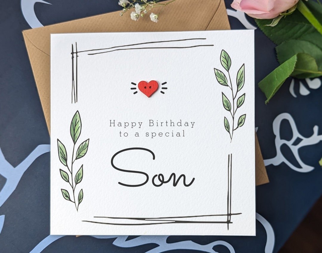 Personalised Birthday Card for Son, Handmade Card - Etsy UK