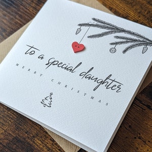 Christmas Card for DAUGHTER, To A Special Daughter Christmas Card, Personalised Card for Daughter, Handmade Card for Her