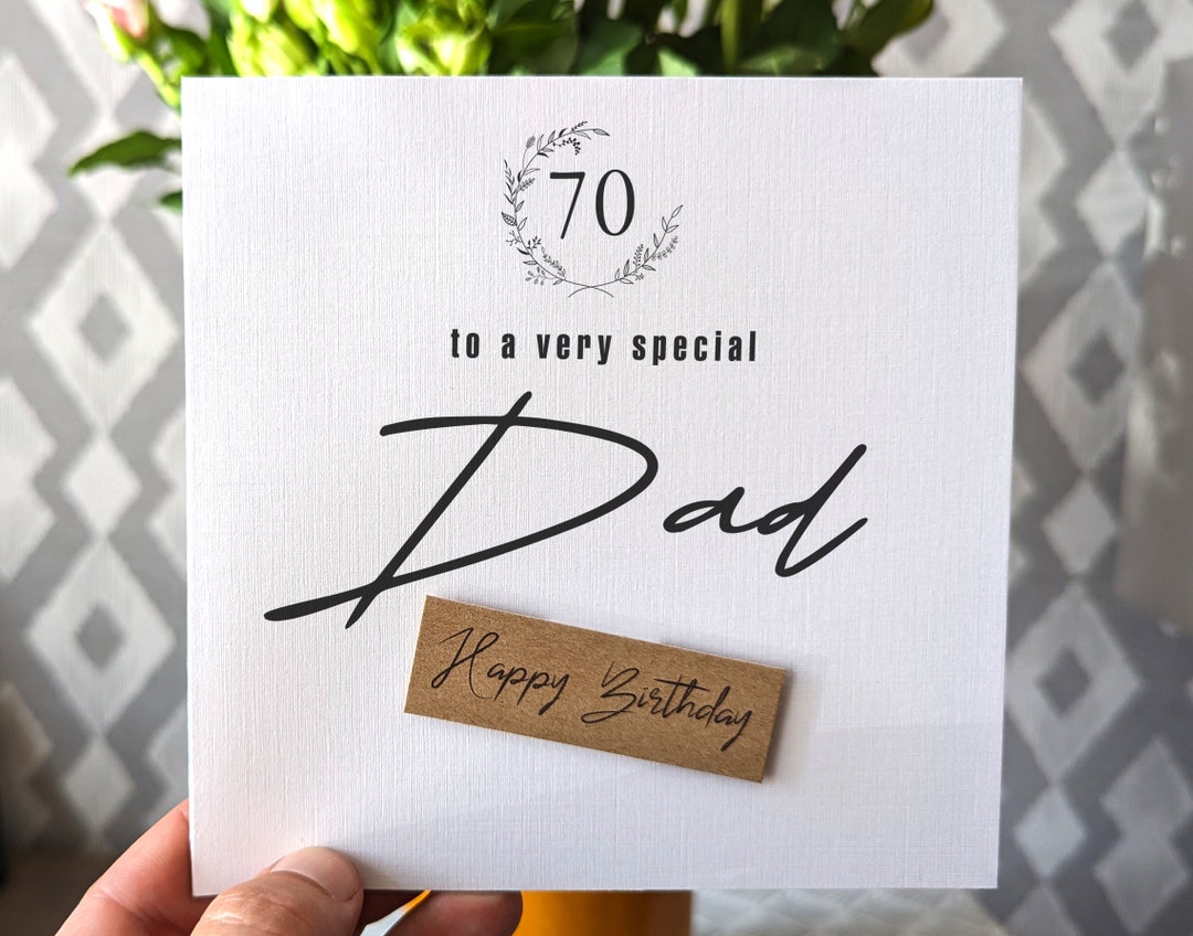 Dad 70th Birthday Card for Dad Personalised 70th Birthday Cards for ...