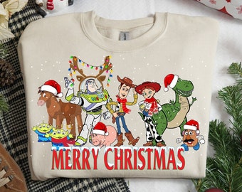 Funny Merry Christmas Tee, Cartoon Character Christmas Shirt, Christmas Friends Tee, Christmas Squad Tee,Magic Kingdom Tee, Buzz, Woody Tee