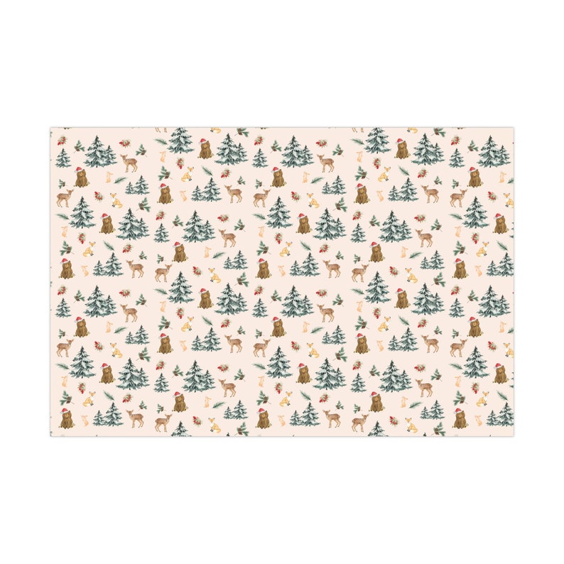 Christmas Animals Wrapping Paper Christmas Wrapping Paper Etsy