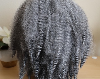 Afro Twist Drawstring: 20 Inch Synthetic Ponytail Extension - Gray
