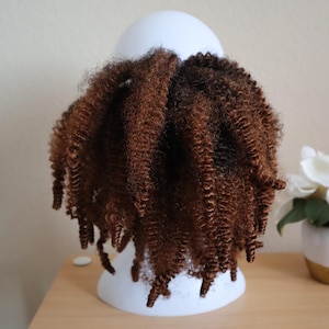 Springy Afro Twist Curl 16 inch Scrunchie Elastic Band Ponytail Extension Natural Hair - 2T1B/30