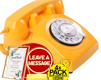 AUDIO GUEST BOOK 3.0 + Led + Free Stand! Retro Telephone with Rotary Dial. Gpo 706-746 Audio Guest Book for Weddings